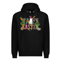Black Happy Easter with cowboy Easter Day Premium Hoodie - HowdyJamesFarm