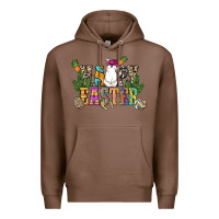 Chestnut Happy Easter with cowboy Easter Day Premium Hoodie - HowdyJamesFarm