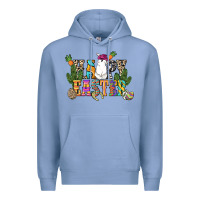 Colony Blue Happy Easter with cowboy Easter Day Premium Hoodie - HowdyJamesFarm