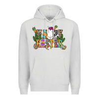 Dove Grey Happy Easter with cowboy Easter Day Premium Hoodie - HowdyJamesFarm