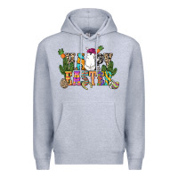 Heather Grey Happy Easter with cowboy Easter Day Premium Hoodie - HowdyJamesFarm