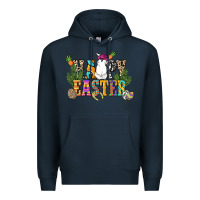 Navy Happy Easter with cowboy Easter Day Premium Hoodie - HowdyJamesFarm