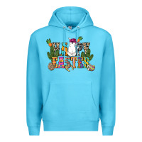 Ocean Blue Happy Easter with cowboy Easter Day Premium Hoodie - HowdyJamesFarm