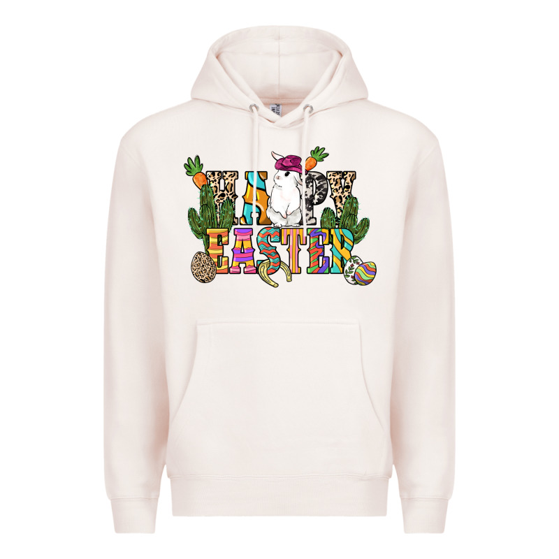 Happy Easter With Cowboy Easter Day Premium Hoodie by HowdyJamesFarm | Teevron
