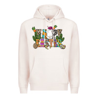 Pale Pink Happy Easter with cowboy Easter Day Premium Hoodie - HowdyJamesFarm