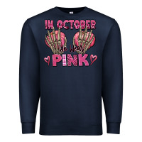 Navy in october we wear pink skeleton Premium Sweatshirt - texasbilliewilder