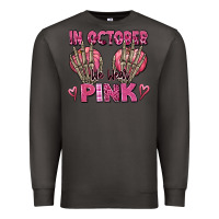 Smoke in october we wear pink skeleton Premium Sweatshirt - texasbilliewilder