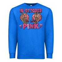 True Royal in october we wear pink skeleton Premium Sweatshirt - texasbilliewilder