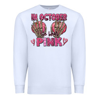 White in october we wear pink skeleton Premium Sweatshirt - texasbilliewilder