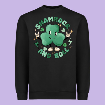 Shamrock And Roll Heavyweight Sweatshirt Designed By Maliassmallbusiness