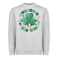 Heather Grey shamrock and roll Heavyweight Sweatshirt - MaliasSmallBusiness
