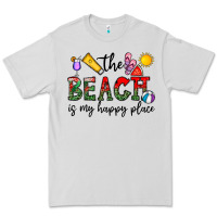 Dove Grey the beach is my happy place Premium Tee - CowhideDigitalArt