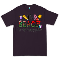 Plum the beach is my happy place Premium Tee - CowhideDigitalArt