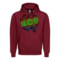 Burgundy lucky st patrick s day Zipper Hoodie - Artiststas