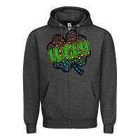Charcoal Heather lucky st patrick s day Zipper Hoodie - Artiststas