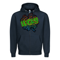 Navy lucky st patrick s day Zipper Hoodie - Artiststas