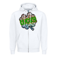White lucky st patrick s day Zipper Hoodie - Artiststas