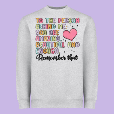 To The Person Behind Me Heavyweight Sweatshirt Designed By Maliassmallbusiness
