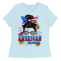 Baby Blue All American Nana 4th of July Ladies Tee - CowGirlArtShop