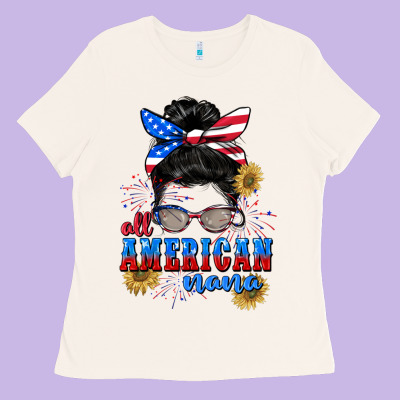 All American Nana 4th Of July Ladies Tee Designed By Cowgirlartshop