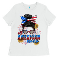White All American Nana 4th of July Ladies Tee - CowGirlArtShop