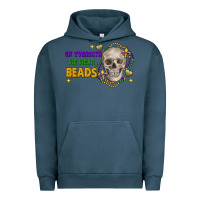 Pigment Midnight Navy On tuesdays we wear beads skull Urban Hoodie - FaDigitalArtStudio