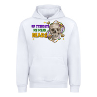 White On tuesdays we wear beads skull Urban Hoodie - FaDigitalArtStudio