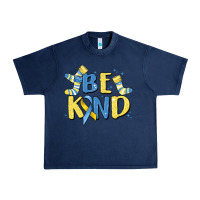 Navy be kind Urban Heavy Tee - MaliasSmallBusiness
