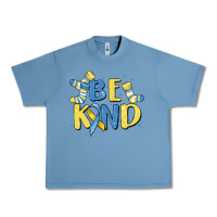 Pebble Blue be kind Urban Heavy Tee - MaliasSmallBusiness