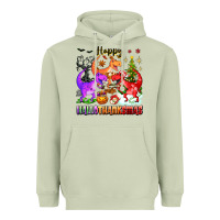 Matcha happy hallothanksmas dinosaur Heavyweight Hoodie - texasbilliewilder