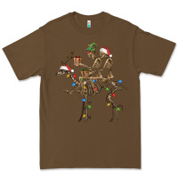 Cacao Christmas deer and skeletons Premium Tee - FaDigitalArtStudio