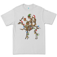 Dove Grey Christmas deer and skeletons Premium Tee - FaDigitalArtStudio