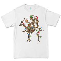 White Christmas deer and skeletons Premium Tee - FaDigitalArtStudio