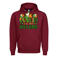 Burgundy dublin ireland st patrick s day Zipper Hoodie - Artiststas