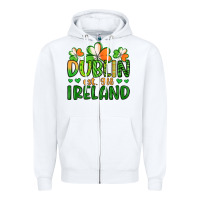 White dublin ireland st patrick s day Zipper Hoodie - Artiststas