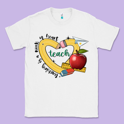 Teaching Is A Work Of Heart Classic Tee Designed By Jahusdesignshop