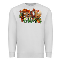 Dove Grey Fall vibes pumpkins Premium Sweatshirt - NancyCooperArtShop