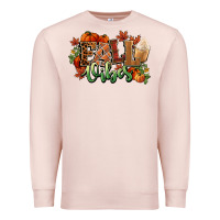 Pale Pink Fall vibes pumpkins Premium Sweatshirt - NancyCooperArtShop