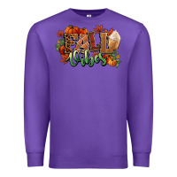 Purple Fall vibes pumpkins Premium Sweatshirt - NancyCooperArtShop