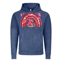 Vintage Denim valentines day rainbow with heart Vintage Hoodie - NancyCooperArtShop