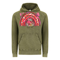 Vintage Olive valentines day rainbow with heart Vintage Hoodie - NancyCooperArtShop