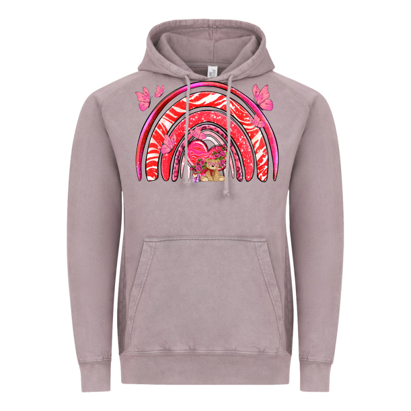 Valentines Day Rainbow With Heart Vintage Hoodie by NancyCooperArtShop | Teevron