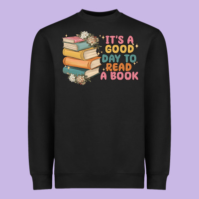 It's A Good Day To Read A Book Heavyweight Sweatshirt Designed By Maliassmallbusiness