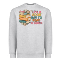 Heather Grey it's a good day to read a book Heavyweight Sweatshirt - MaliasSmallBusiness