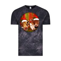 Cloud Black Christmas Cow, Vintage Tee - Jasminsmagicworld