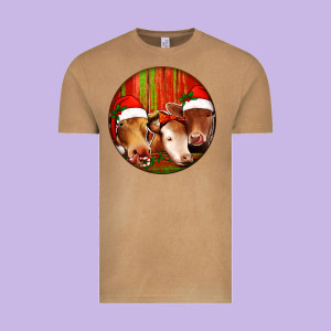 Christmas Cow, Vintage Tee Designed By Jasminsmagicworld
