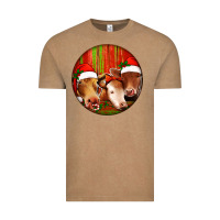 Vintage Coffee Christmas Cow, Vintage Tee - Jasminsmagicworld