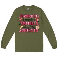 Army Green pandulce bunuelos tamales abuelita cafecito Long Sleeve Tee - MaliasSmallBusiness