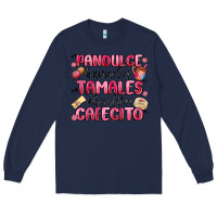 Navy pandulce bunuelos tamales abuelita cafecito Long Sleeve Tee - MaliasSmallBusiness
