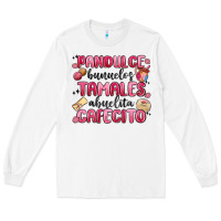 White pandulce bunuelos tamales abuelita cafecito Long Sleeve Tee - MaliasSmallBusiness